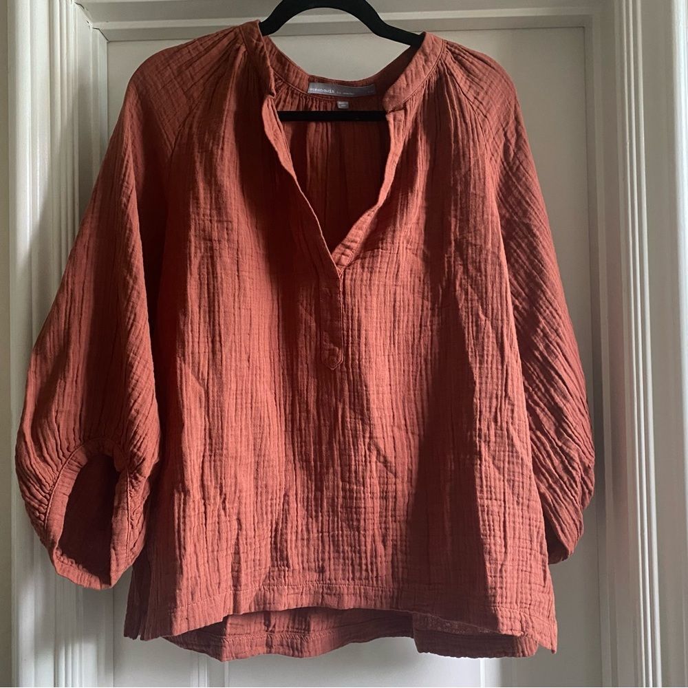 Ocean + Main Terracotta Gauze Top